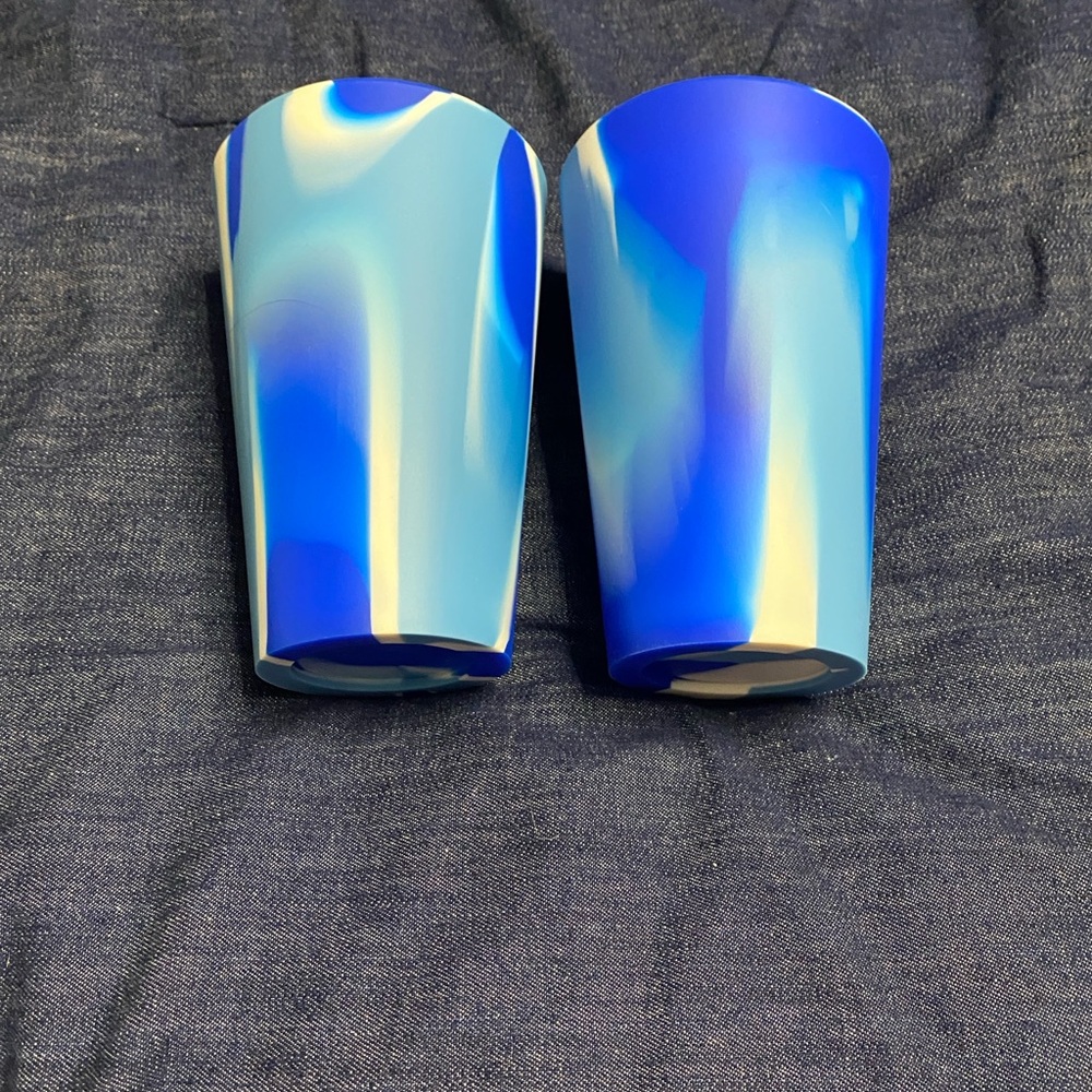 Blue and White Silicone Tye-Dye Swirl Tumblers